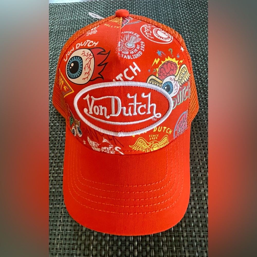 Von Dutch Orange Trucker Hat